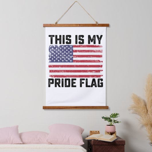 Das ist mein Stolz Flag USA Wandteppich Mit Holzrahmen (Schlafzimmer)