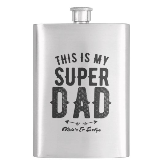 Das ist mein Super Vater Personalisierter Vater Flachmann (Vorderseite)