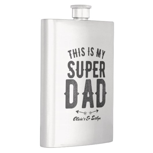 Das ist mein Super Vater Personalisierter Vater Flachmann (Rechts)