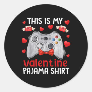 Das ist mein Valentine Pajama Gamer Video Games Va Runder Aufkleber