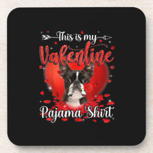Das ist mein Valentine Pajama Shirt Boston Terrier Getränkeuntersetzer