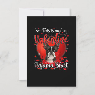 Das ist mein Valentine Pajama Shirt Boston Terrier RSVP Karte