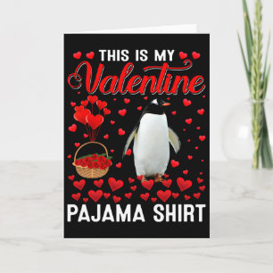 Das ist mein Valentins-Shirt Pinguin rotes Herz An Karte
