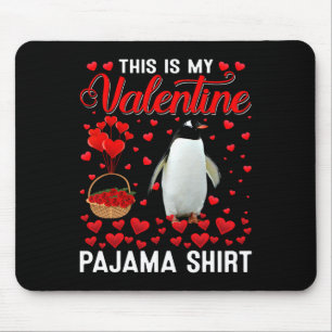 Das ist mein Valentins-Shirt Pinguin rotes Herz An Mousepad