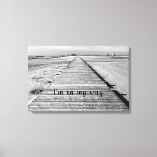 Das ist mein Weg zum Beach Black and White Foto Leinwanddruck