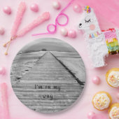 Das ist mein Weg zum Beach Black and White Foto Pappteller (Party)