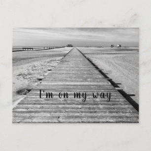 Das ist mein Weg zum Beach Black and White Foto Postkarte