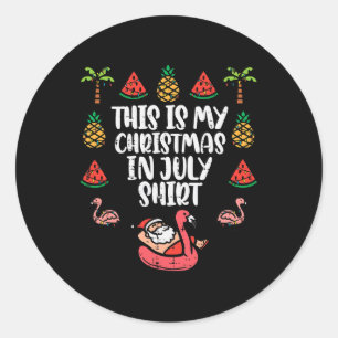 Das ist mein Weihnachten im Juli-Shirt Lustiges Xm Runder Aufkleber