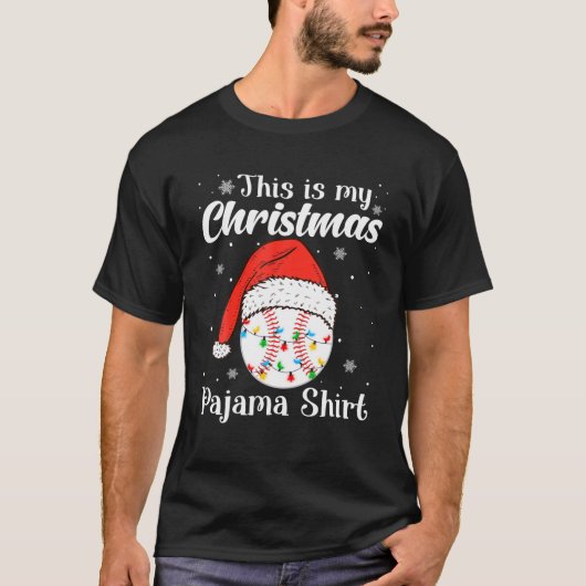 Das ist mein Weihnachts-Pajama-Baseball-Sport-Love T-Shirt (Vorderseite)