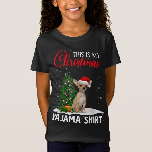 Das ist mein Weihnachts Pajama Chihuahua Xmas Dog T-Shirt (Vorderseite)