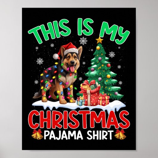 Das ist mein Weihnachts-Pajama-Deutscher Schäferhu Poster (Vorne)