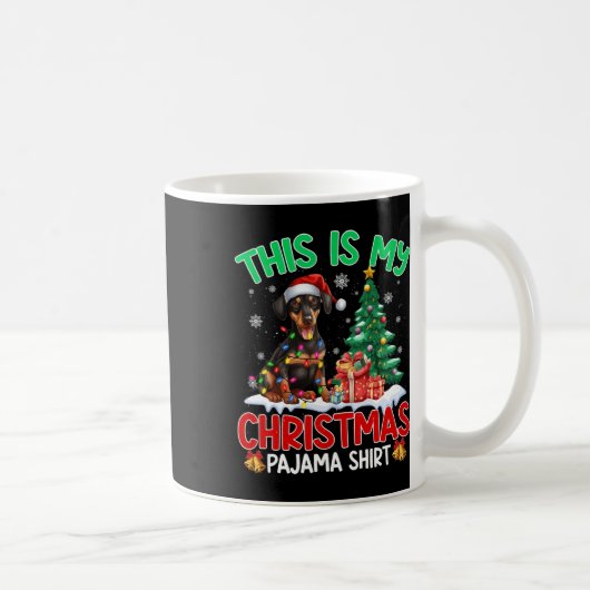 Das ist mein Weihnachts Pajama Doberman Dog Lover Kaffeetasse (Rechts)