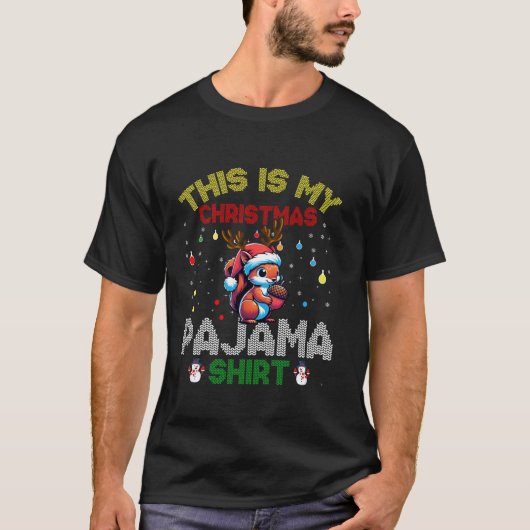 Das ist mein Weihnachts Pajama Eichhörnchen Funny T-Shirt (Vorderseite)