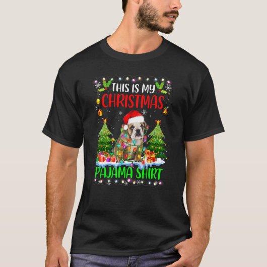 Das ist mein Weihnachts Pajama English Bulldog San T-Shirt (Vorderseite)