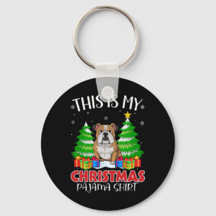 Das ist mein Weihnachts Pajama English Bulldog Xma Schlüsselanhänger