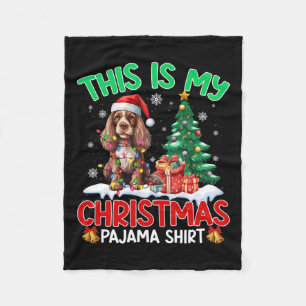 Das ist mein Weihnachts Pajama Er Spaniel Hund Lov Fleecedecke