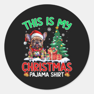 Das ist mein Weihnachts-Pajama-Französisch-Bulldog Runder Aufkleber