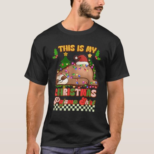 Das ist mein Weihnachts Pajama Funny Sloth Xmas T-Shirt (Vorderseite)