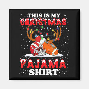 Das ist mein Weihnachts-Pajama-Fußball-Weihnachtsl Magnet