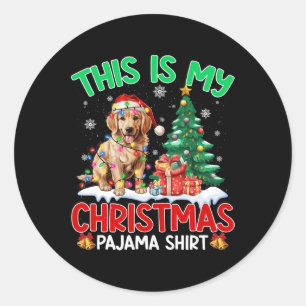 Das ist mein Weihnachts Pajama Golden Retriever Do Runder Aufkleber