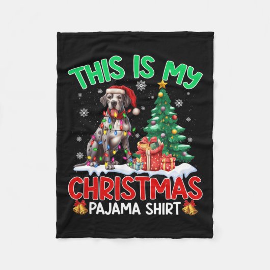 Das ist mein Weihnachts Pajama Great Dane Dovers L Fleecedecke (Vorderseite)