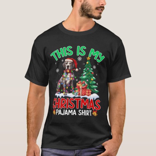 Das ist mein Weihnachts Pajama Great Dane Dovers L T-Shirt (Vorderseite)