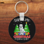 Das ist mein Weihnachts Pajama Große Pyrenäen Dog Schlüsselanhänger (Vorderseite)