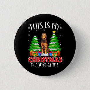 Das ist mein Weihnachts Pajama Irish Wolfhound Dog Button