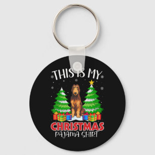 Das ist mein Weihnachts Pajama Irish Wolfhound Dog Schlüsselanhänger