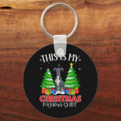 Das ist mein Weihnachts Pajama Italienischer Windh Schlüsselanhänger (Vorderseite)