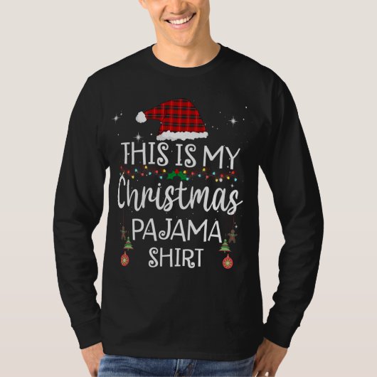 Das ist mein Weihnachts-Pajama-Karierter Hut T-Shirt (Vorderseite)