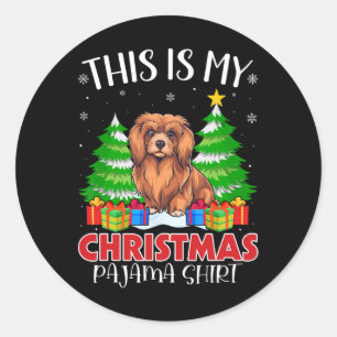 Das ist mein Weihnachts Pajama Lhasa Apso Dog Xmas Runder Aufkleber