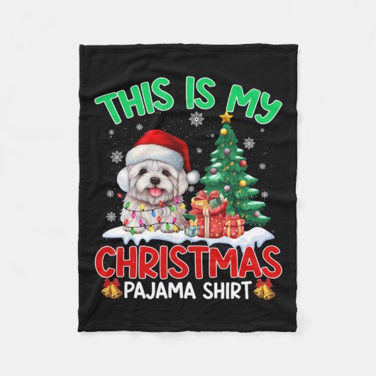 Das ist mein Weihnachts Pajama Maltese Dog Lovers Fleecedecke (Vorderseite)