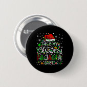 Das ist mein Weihnachts Pajama Matching Family Xma Button (Vorne & Hinten)