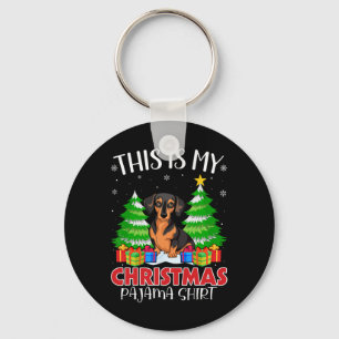 Das ist mein Weihnachts Pajama Miniature Pinscher  Schlüsselanhänger