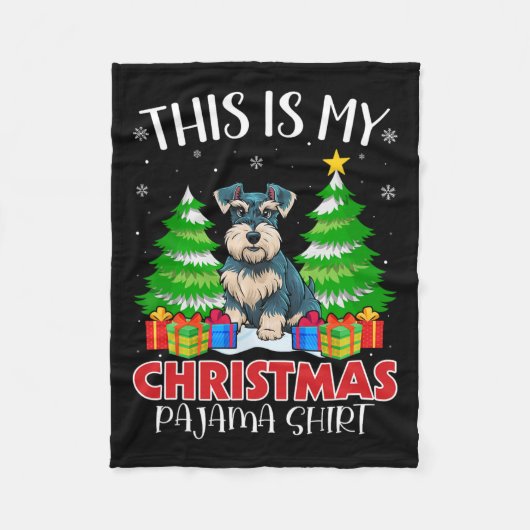 Das ist mein Weihnachts-Pajama Miniaturschnauzer-D Fleecedecke (Vorderseite)
