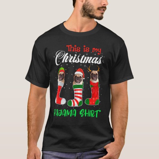 Das ist mein Weihnachts-Pajama-Mops-Hund Welpe T-Shirt (Vorderseite)