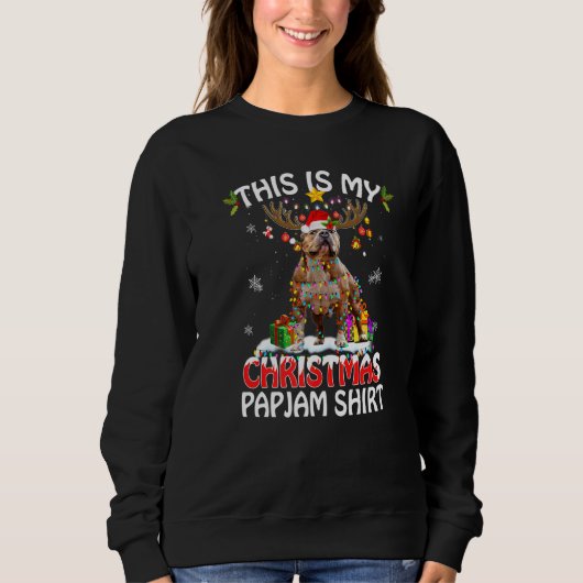 Das ist mein Weihnachts Pajama Pit Bull Lights San Sweatshirt (Vorderseite)