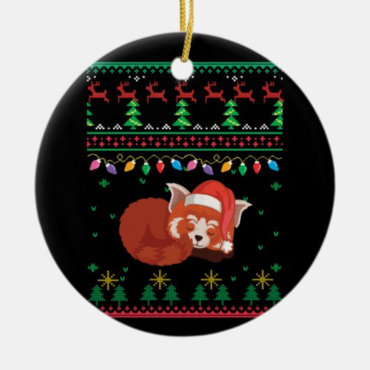 Das ist mein Weihnachts Pajama Red Panda Ugly Swea Keramik Ornament (Vorne)