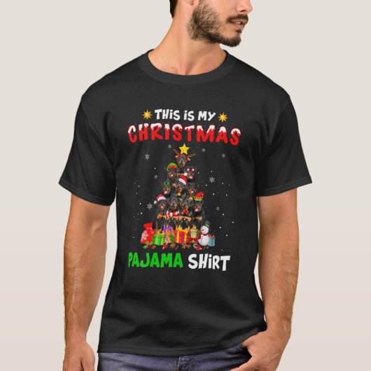 Das ist mein Weihnachts Pajama Rottweiler Dog Xmas T-Shirt (Vorderseite)