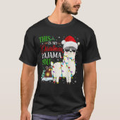 Das ist mein Weihnachts Pajama Santa Llama X mas L T-Shirt (Vorderseite)