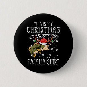 Das ist mein Weihnachts-Pajama-Shirt Fischen Weihn Button