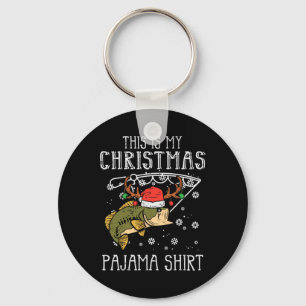 Das ist mein Weihnachts-Pajama-Shirt Fischen Weihn Schlüsselanhänger