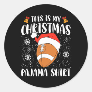 Das ist mein Weihnachts Pajama Shirt Football Xmas Runder Aufkleber