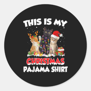 Das ist mein Weihnachts-Pajama-Shirt Funny Santa C Runder Aufkleber