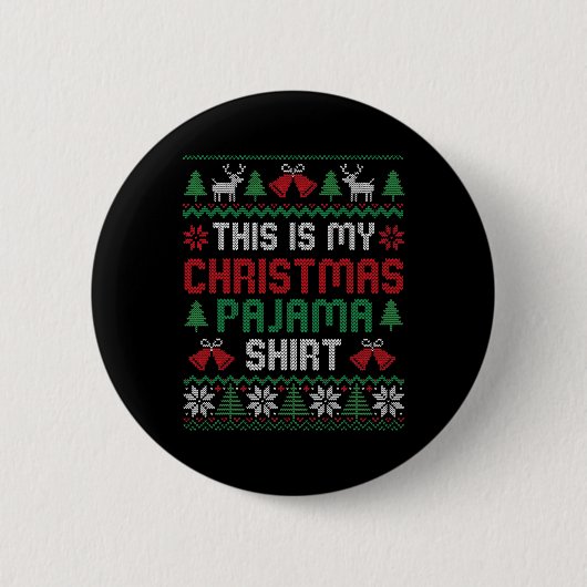 Das ist mein Weihnachts Pajama Shirt Funny Xmas Pj Button (Vorderseite)