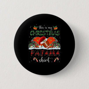 Das ist mein Weihnachts-Pajama-Shirt Fußball-Weihn Button