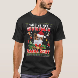 Das ist mein Weihnachts-Pajama-Shirt Papillon Dog  T-Shirt