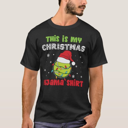 Das ist mein Weihnachts-Pajama-Shirt-Tennis-Thema T-Shirt (Vorderseite)