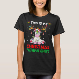 Das ist mein Weihnachts-Pajama-Shirt Unicorn Santa T-Shirt